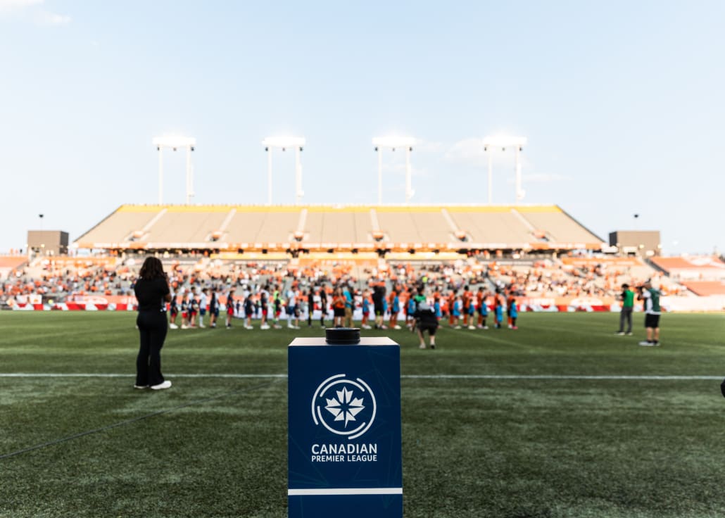 Canadian Premier League soccer game between Forge FC and HFX Wanderers FC on August 14, 2024 at Tim Hortons Field in Hamilton.