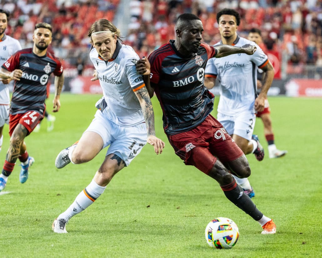 Canadian Championship semi-final action between Forge FC and Toronto FC on August 27, 2024 at BMO Field in Toronto.