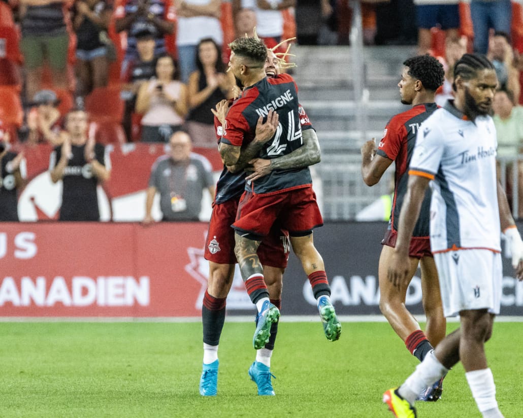 Canadian Championship semi-final action between Forge FC and Toronto FC on August 27, 2024 at BMO Field in Toronto.