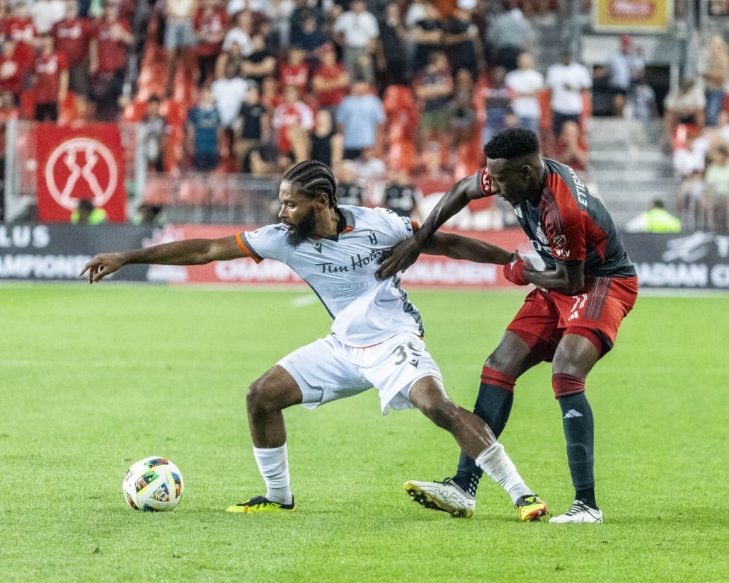 Canadian Championship semi-final action between Forge FC and Toronto FC on August 27, 2024 at BMO Field in Toronto.