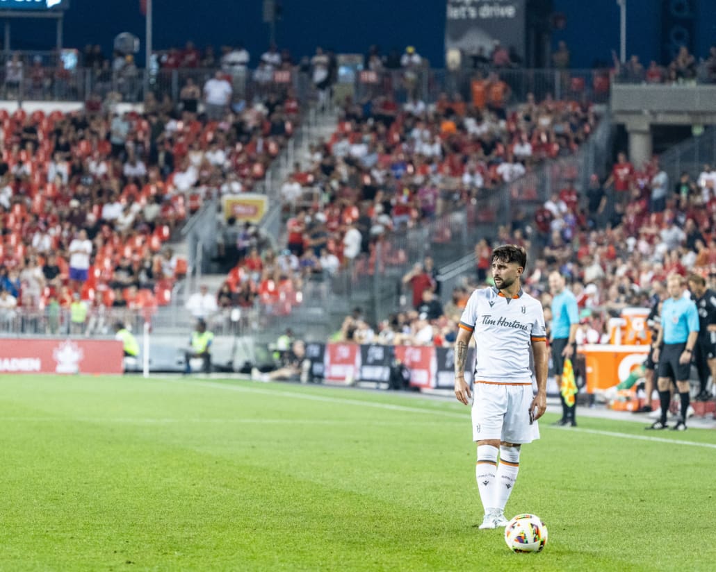 Canadian Championship semi-final action between Forge FC and Toronto FC on August 27, 2024 at BMO Field in Toronto.