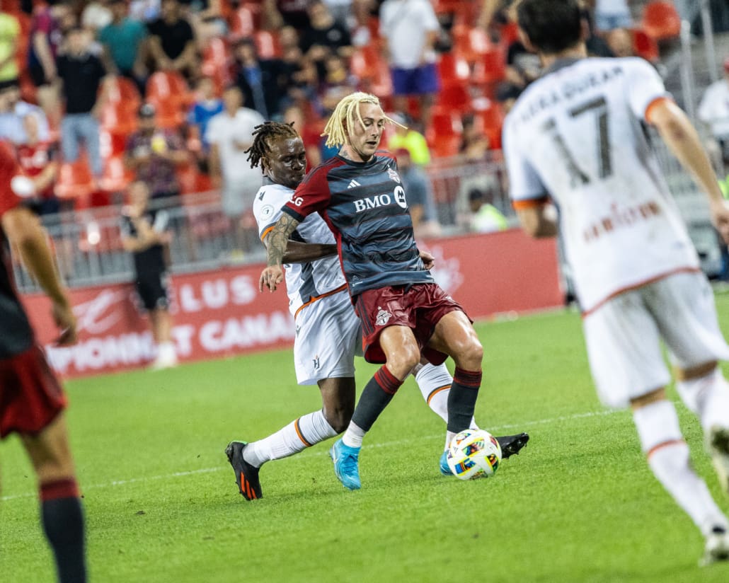 Canadian Championship semi-final action between Forge FC and Toronto FC on August 27, 2024 at BMO Field in Toronto.