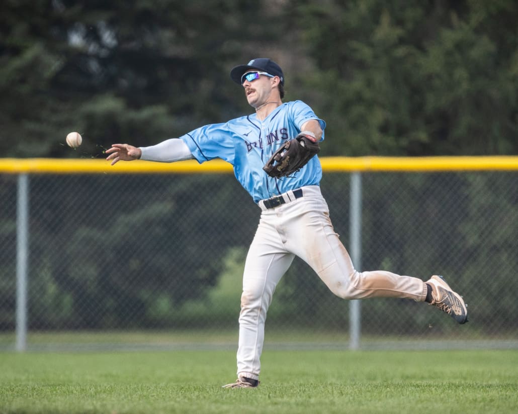 Ontario Colleges Athletic Association (OCAA) baseball action between Sault and Sheridan on September 21, 2024 at Quenippenon Meadows Community Park