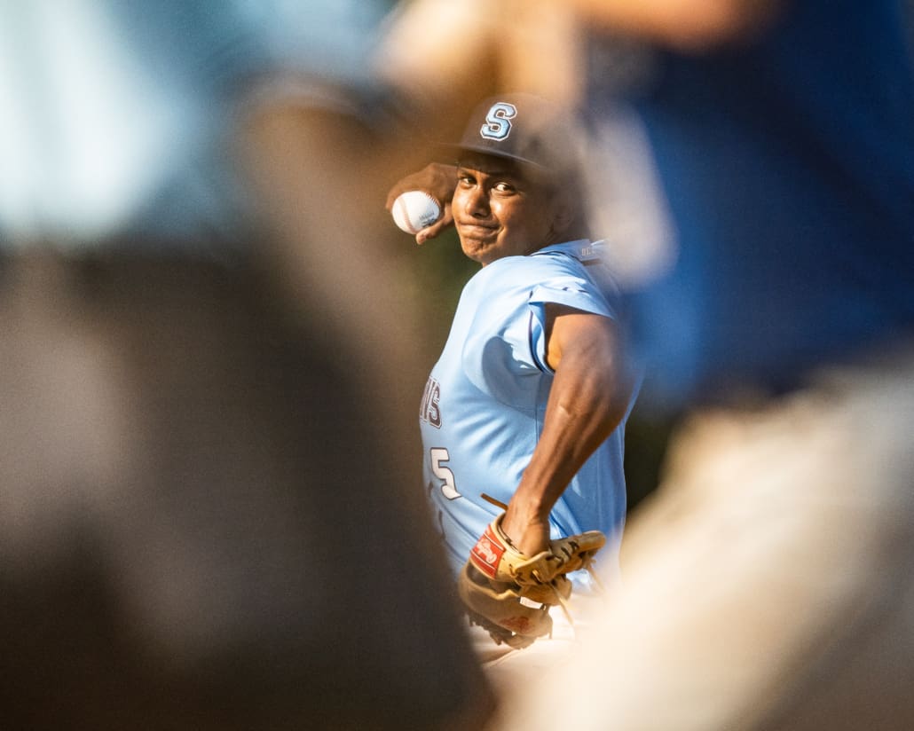 Ontario Colleges Athletic Association (OCAA) baseball action between Sault and Sheridan on September 21, 2024 at Quenippenon Meadows Community Park