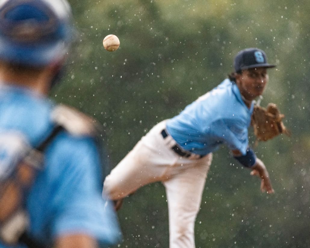 Ontario Colleges Athletic Association (OCAA) baseball action between Sault and Sheridan on September 21, 2024 at Quenippenon Meadows Community Park