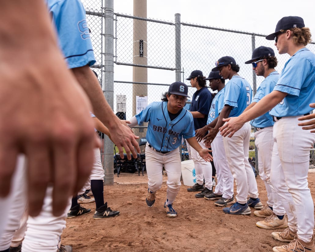 Ontario Colleges Athletic Association (OCAA) baseball action between Sault and Sheridan on September 21, 2024 at Quenippenon Meadows Community Park