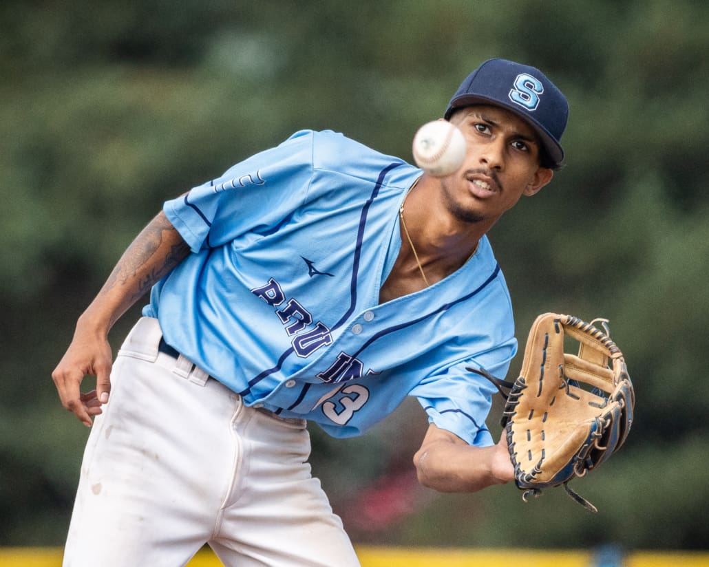 Ontario Colleges Athletic Association (OCAA) baseball action between Sault and Sheridan on September 21, 2024 at Quenippenon Meadows Community Park