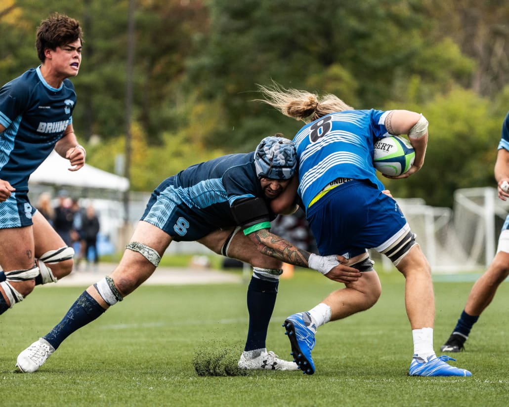 Ontario Colleges Athletic Association (OCAA) rugby action between Georgian and Sheridan on September 28, 2024 at Sheridan College