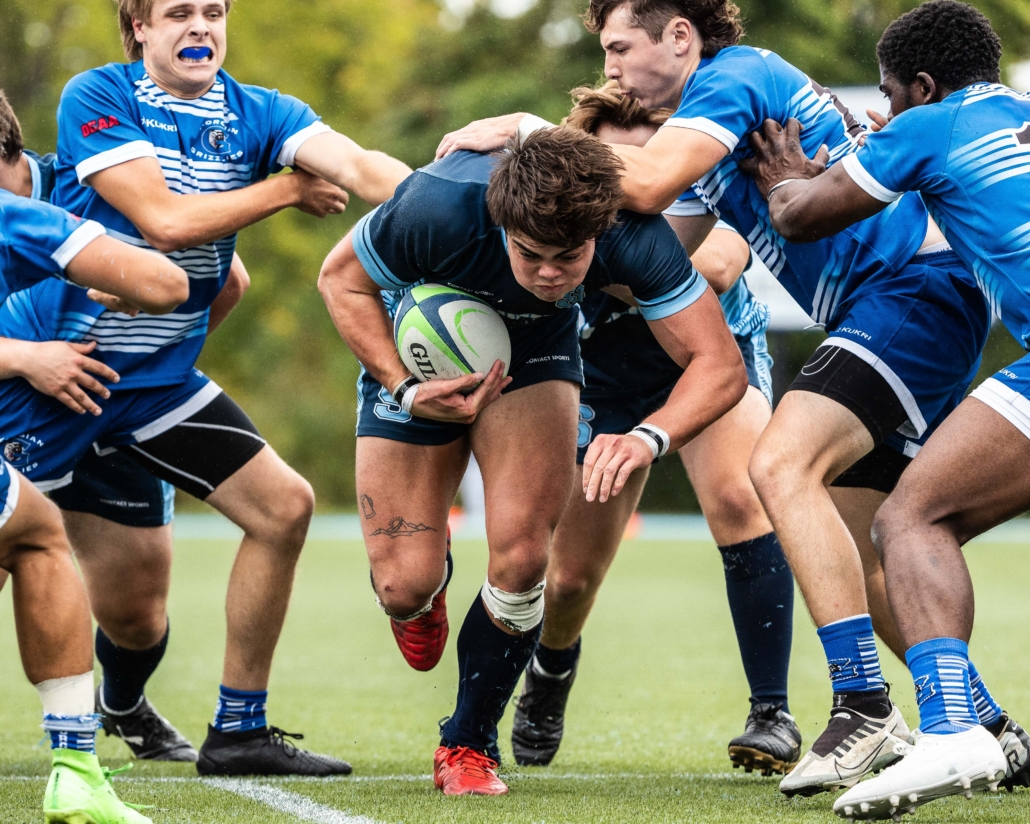 Ontario Colleges Athletic Association (OCAA) rugby action between Georgian and Sheridan on September 28, 2024 at Sheridan College