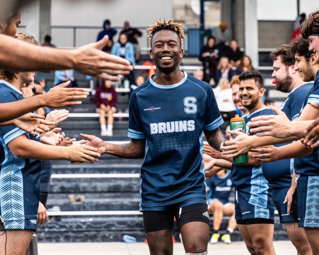 Ontario Colleges Athletic Association (OCAA) rugby action between Georgian and Sheridan on September 28, 2024 at Sheridan College