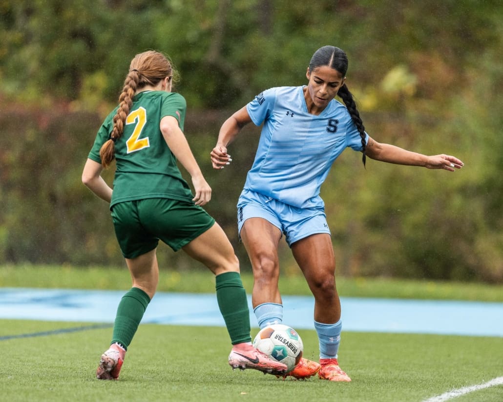 Ontario Colleges Athletic Association (OCAA) soccer action between St. Clair and Sheridan on September 28, 2024 at Sheridan College