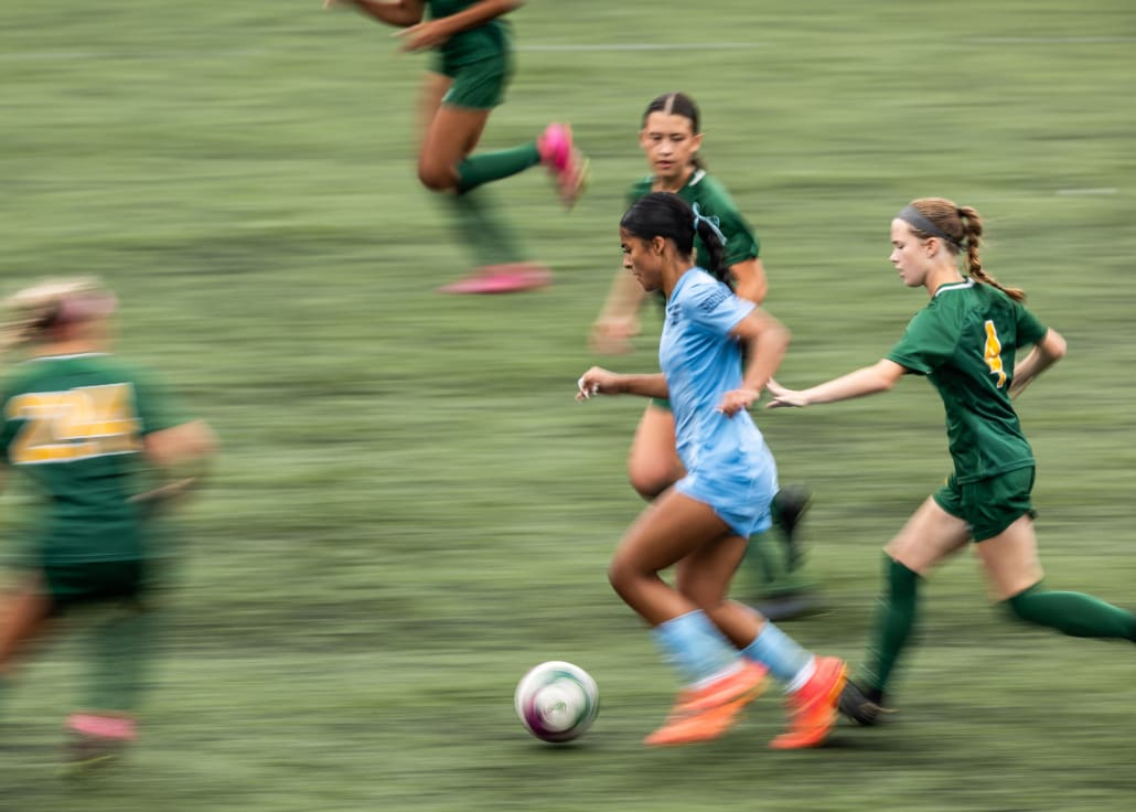 Ontario Colleges Athletic Association (OCAA) soccer action between St. Clair and Sheridan on September 28, 2024 at Sheridan College