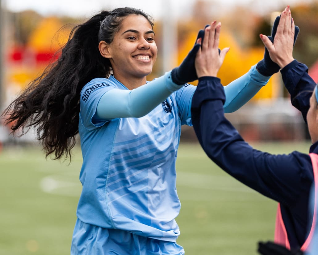 Ontario Colleges Athletic Association (OCAA) soccer action between Redeemer and Sheridan on October 26, 2024 at Seneca College in Toronto