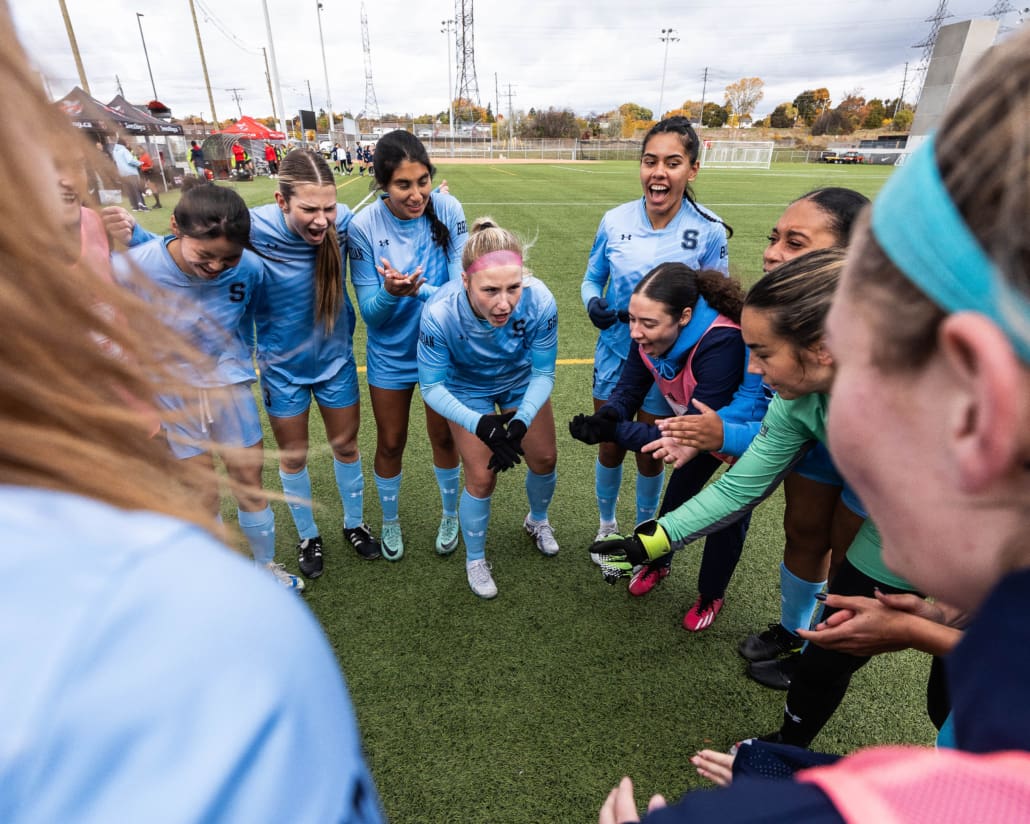 Ontario Colleges Athletic Association (OCAA) soccer action between Redeemer and Sheridan on October 26, 2024 at Seneca College in Toronto