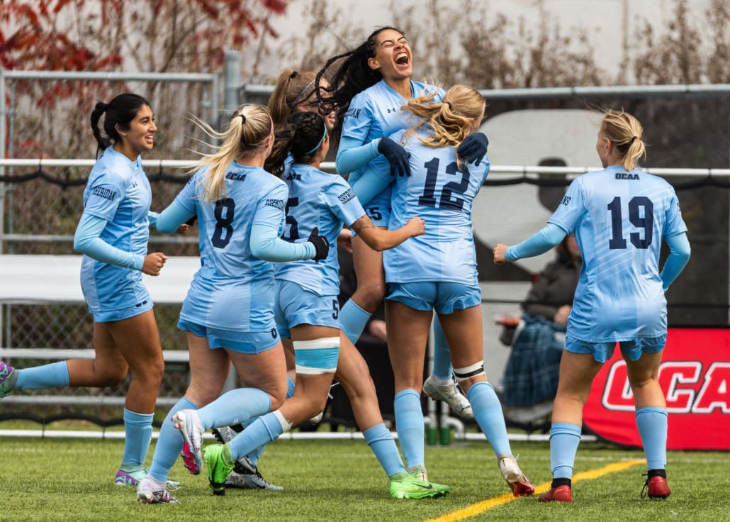 Ontario Colleges Athletic Association (OCAA) soccer action between Redeemer and Sheridan on October 26, 2024 at Seneca College in Toronto