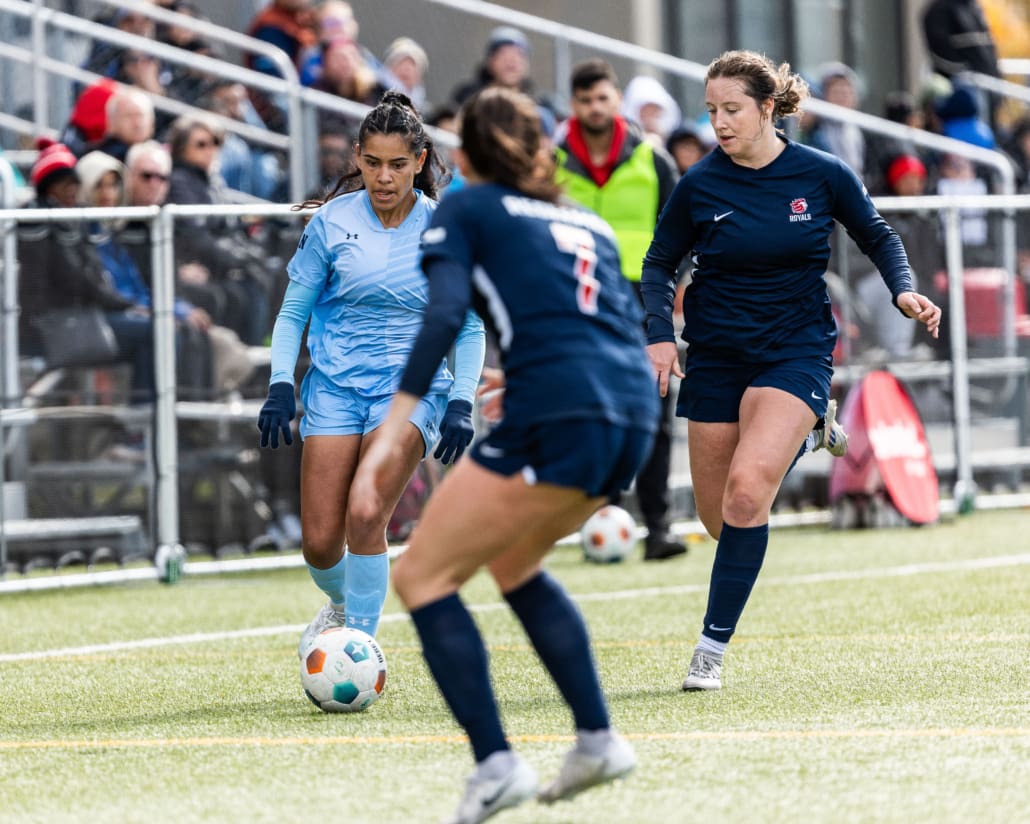 Ontario Colleges Athletic Association (OCAA) soccer action between Redeemer and Sheridan on October 26, 2024 at Seneca College in Toronto