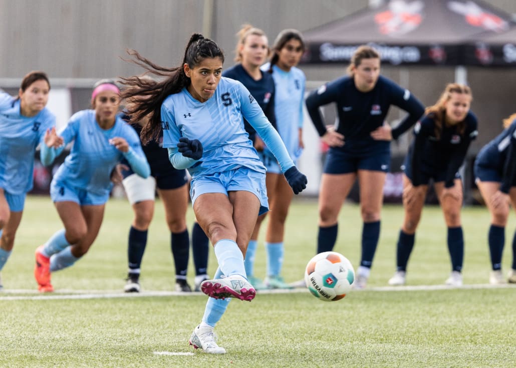 Ontario Colleges Athletic Association (OCAA) soccer action between Redeemer and Sheridan on October 26, 2024 at Seneca College in Toronto