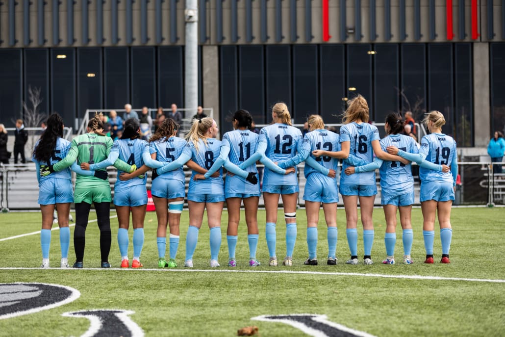 Ontario Colleges Athletic Association (OCAA) soccer action between Redeemer and Sheridan on October 26, 2024 at Seneca College in Toronto