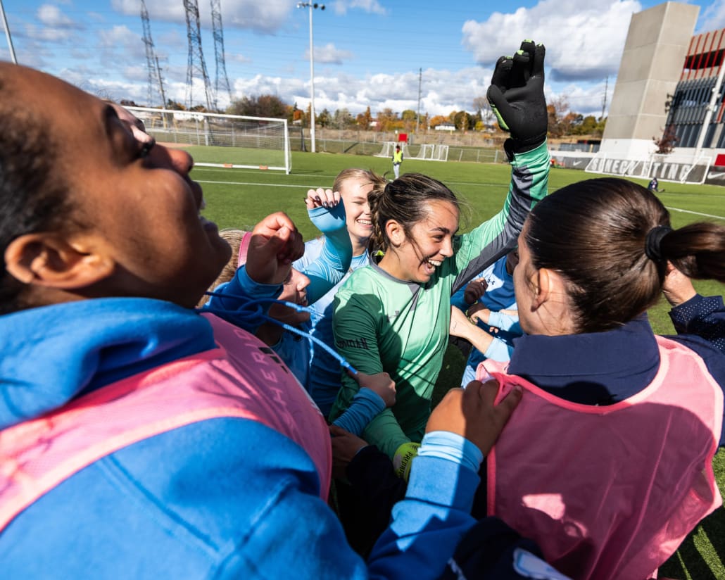 Ontario Colleges Athletic Association (OCAA) soccer action between Redeemer and Sheridan on October 26, 2024 at Seneca College in Toronto