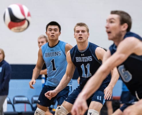 Ontario Colleges Athletic Association (OCAA) volleyball action between Sheridan and Cambrian on November 3, 2024 at Sheridan College in Oakville