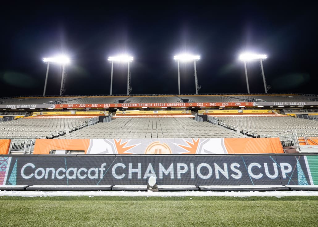 CONCACAF Champions Cup Soccer action between CF Monterrey and Forge FC on February 5, 2025 at Tim Hortons Field in Hamilton