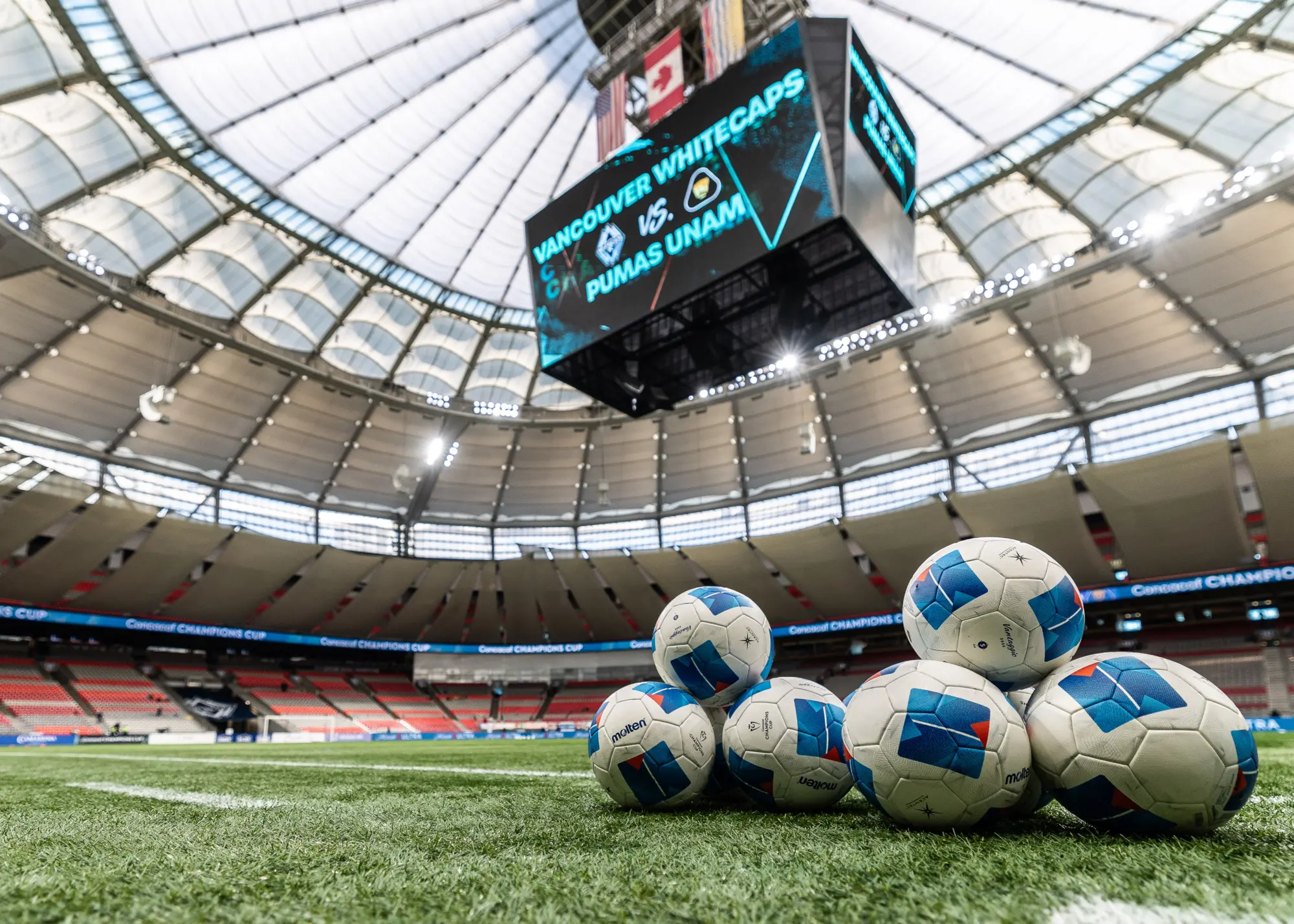VANCOUVER, BC – APR. 2, 2025: CONCACAF Champions Cup soccer game between the Vancouver Whitecaps and UNAM Pumas. VANCOUVER, BC – APR. 2, 2025: CONCACAF Champions Cup soccer game between the Vancouver Whitecaps and UNAM Pumas.