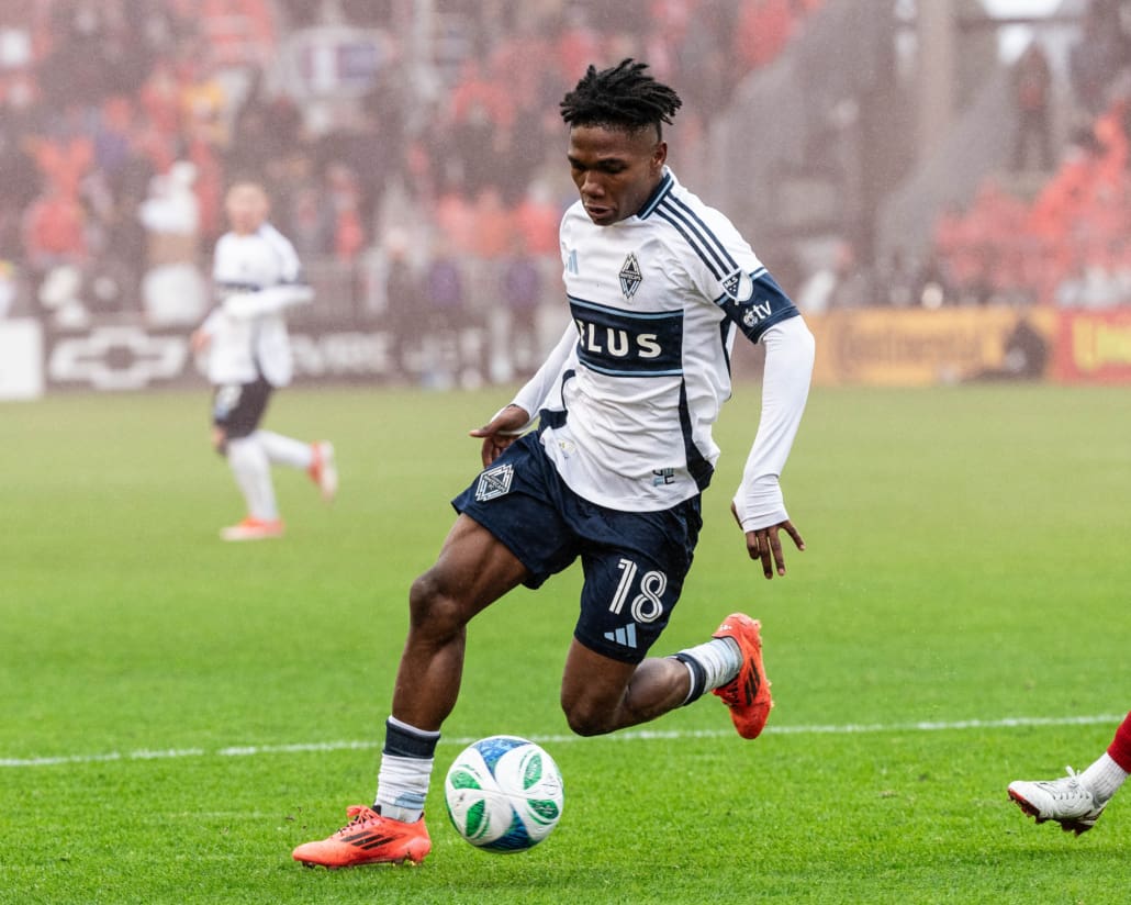 Major League Soccer action between the Vancouver Whitecaps and Toronto FC on March 29, 2025 at BMO Field in Toronto