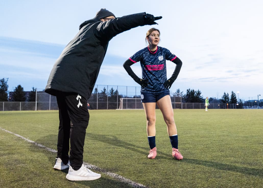 League1 Ontario soccer action between Cambridge United and Waterloo United on April 9, 2025 at RIM Park in Waterloo