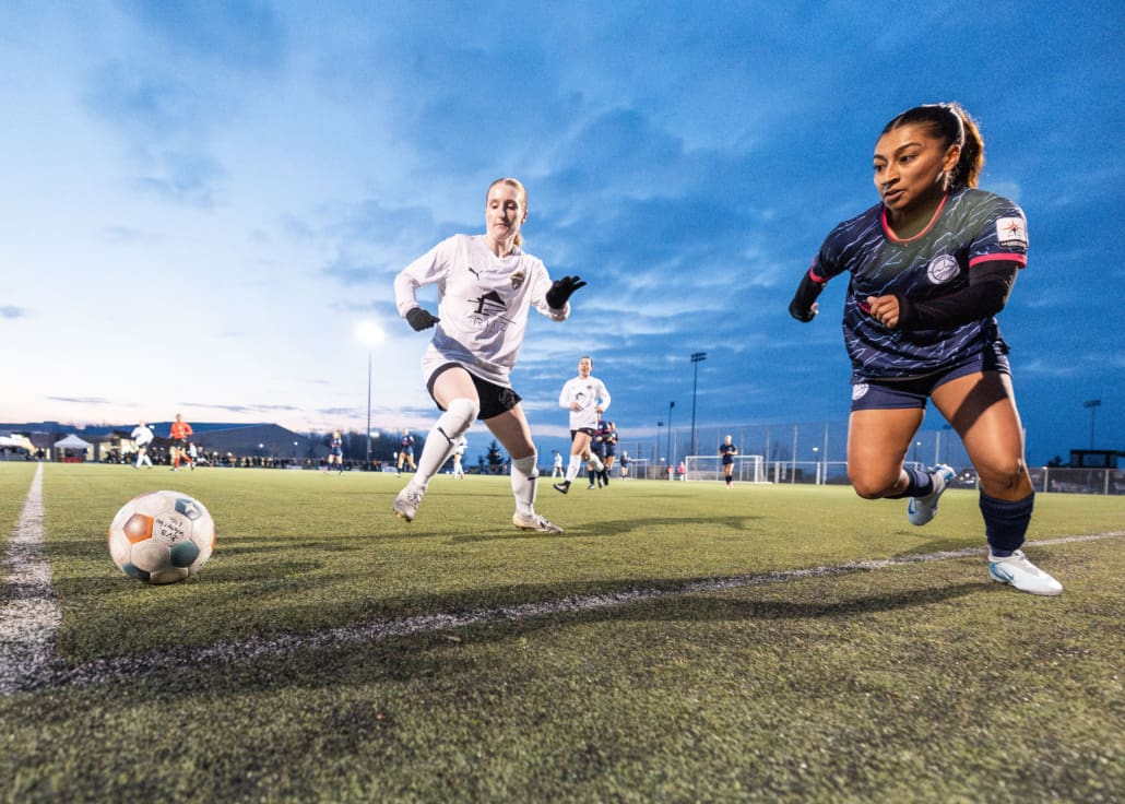 League1 Ontario soccer action between Cambridge United and Waterloo United on April 9, 2025 at RIM Park in Waterloo