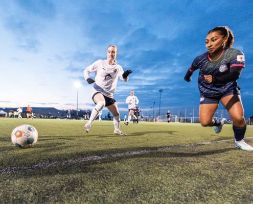League1 Ontario soccer action between Cambridge United and Waterloo United on April 9, 2025 at RIM Park in Waterloo