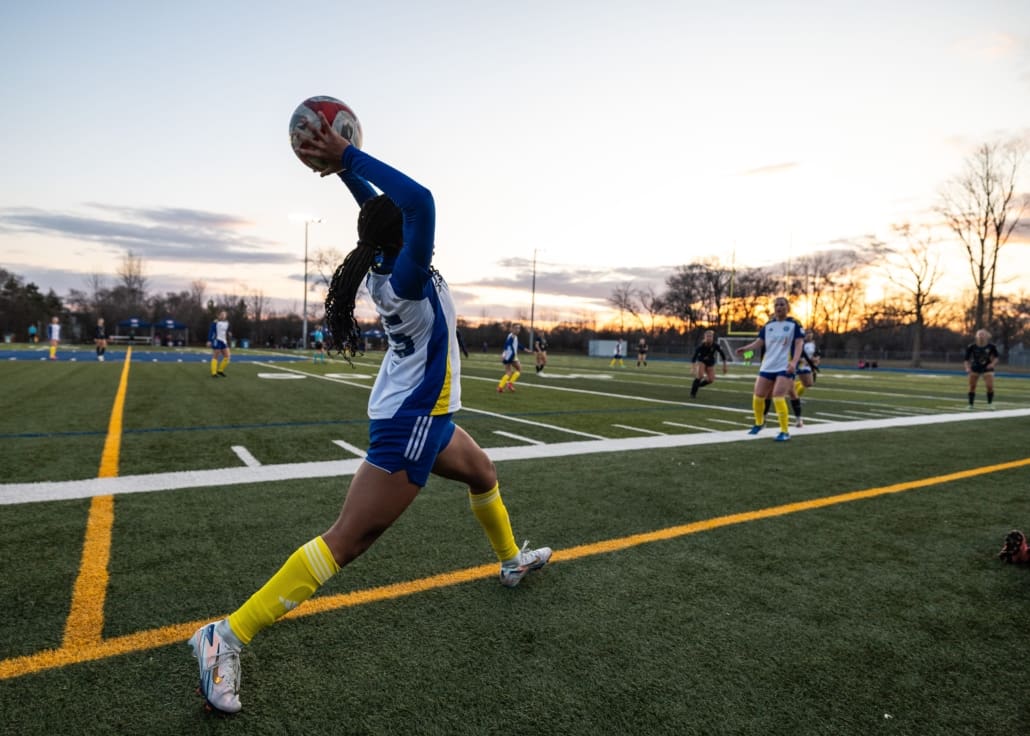 League1 Ontario soccer action between Burlington SC and Oakville SC on April 12, 2025 at Bronte Athletic Park in Oakville