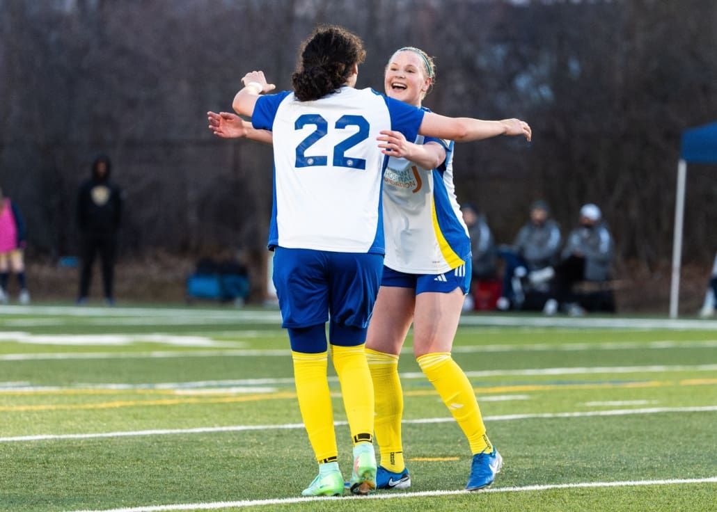 League1 Ontario soccer action between Burlington SC and Oakville SC on April 12, 2025 at Bronte Athletic Park in Oakville