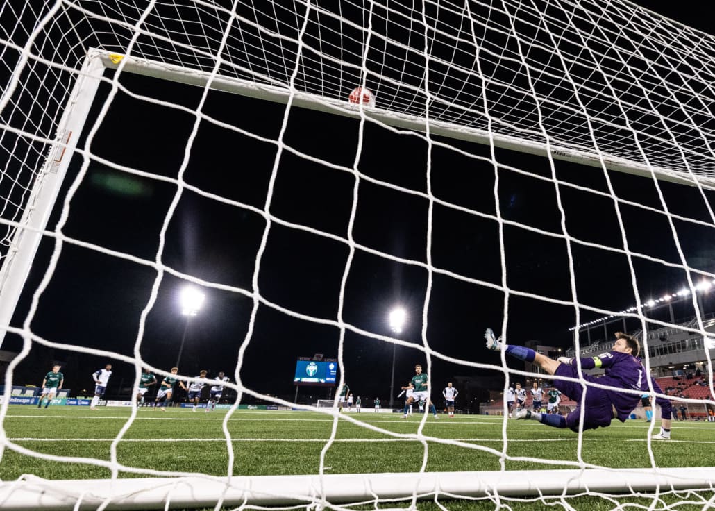 League1 Ontario soccer action between Sudbury Cyclones and York United Academy on April 12, 2025 at York Lions Stadium in Toronto
