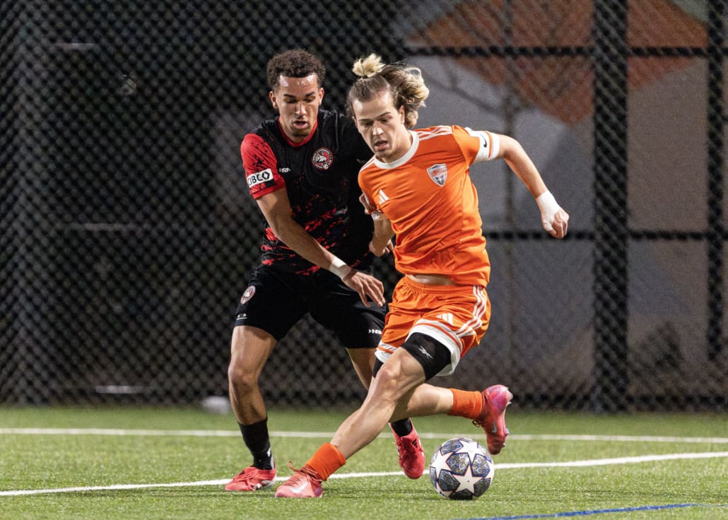 League1 Ontario soccer action between Hamilton United and North Mississauga SC on April 18, 2025 at Churchill Meadows