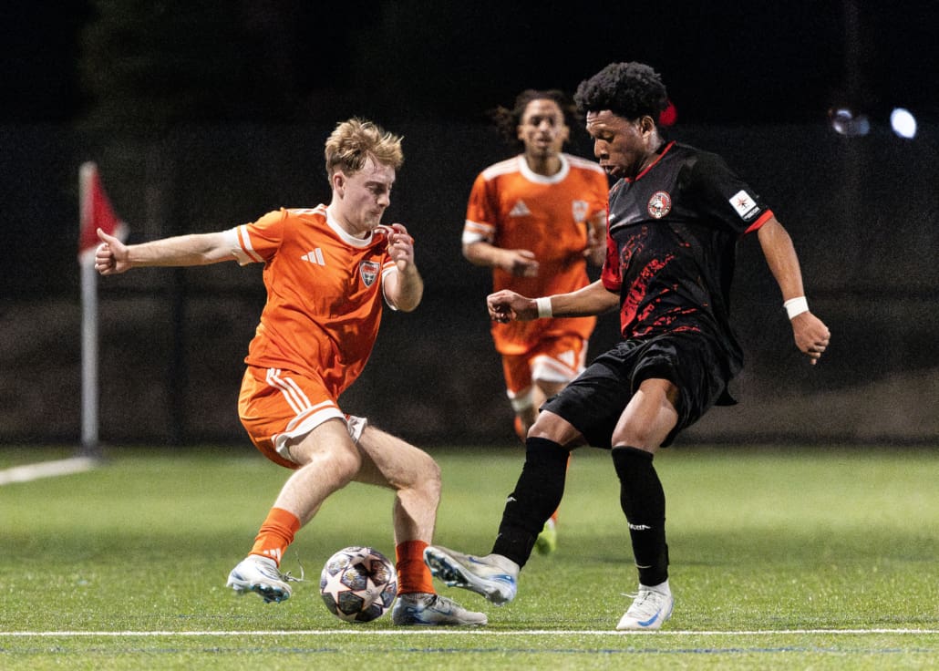 League1 Ontario soccer action between Hamilton United and North Mississauga SC on April 18, 2025 at Churchill Meadows