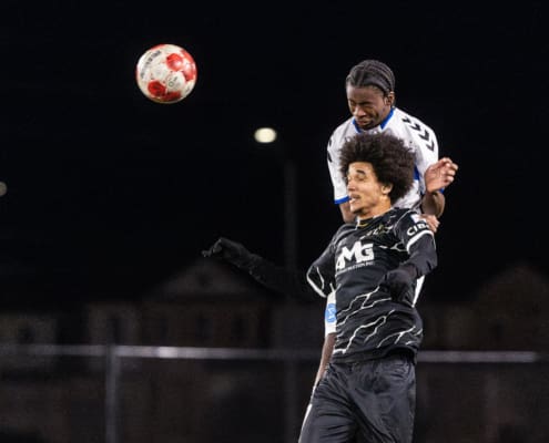 League1 Ontario soccer action between Sigma FC and Scrosoppi FC on April 22, 2025 at St. Kateri in Milton