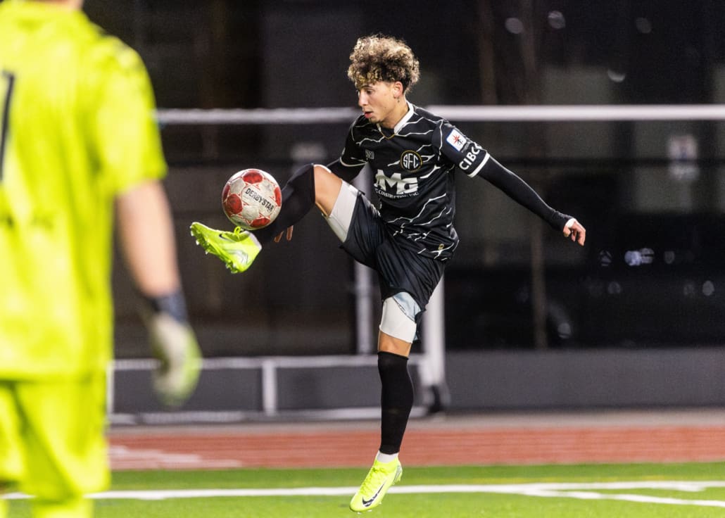 League1 Ontario soccer action between Sigma FC and Scrosoppi FC on April 22, 2025 at St. Kateri in Milton
