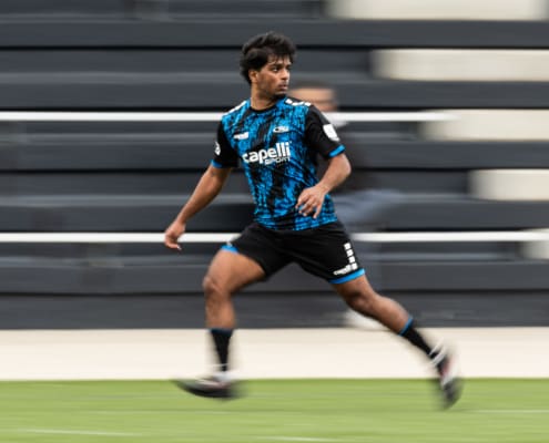 League1 Ontario soccer action between Oakville SC and Rush Academy on May 3, 2025 at Sheridan College in Oakville