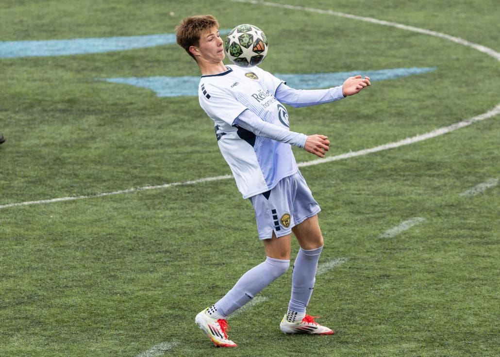 League1 Ontario soccer action between Oakville SC and Rush Academy on May 3, 2025 at Sheridan College in Oakville