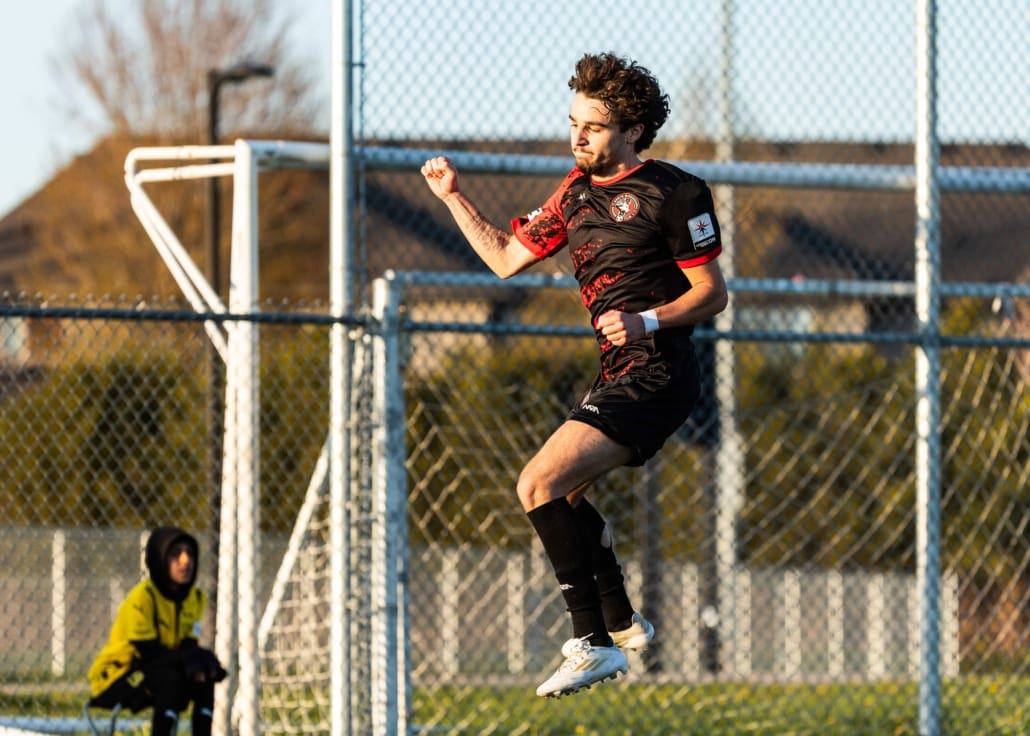 League1 Ontario soccer action between North Mississauga SC and Waterloo United on May 9, 2025 at RIM Park in Waterloo