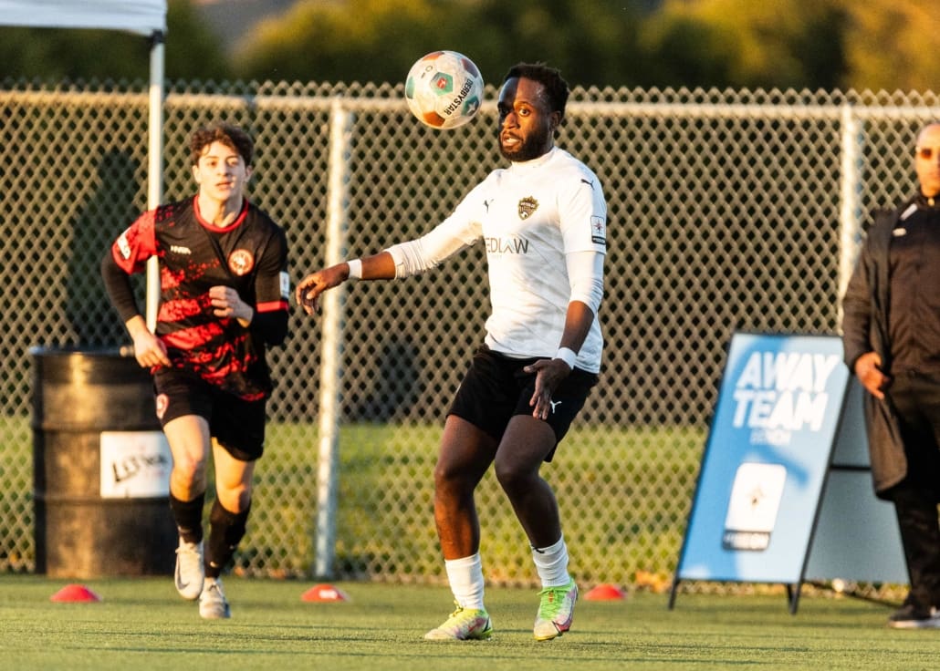 League1 Ontario soccer action between North Mississauga SC and Waterloo United on May 9, 2025 at RIM Park in Waterloo