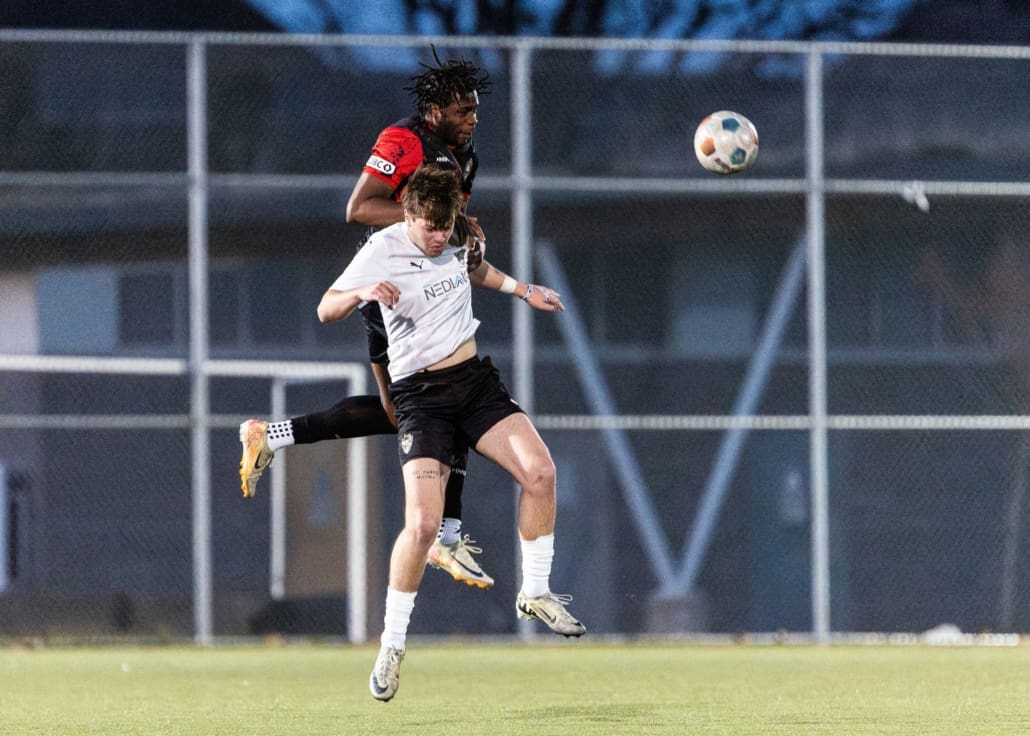 League1 Ontario soccer action between North Mississauga SC and Waterloo United on May 9, 2025 at RIM Park in Waterloo