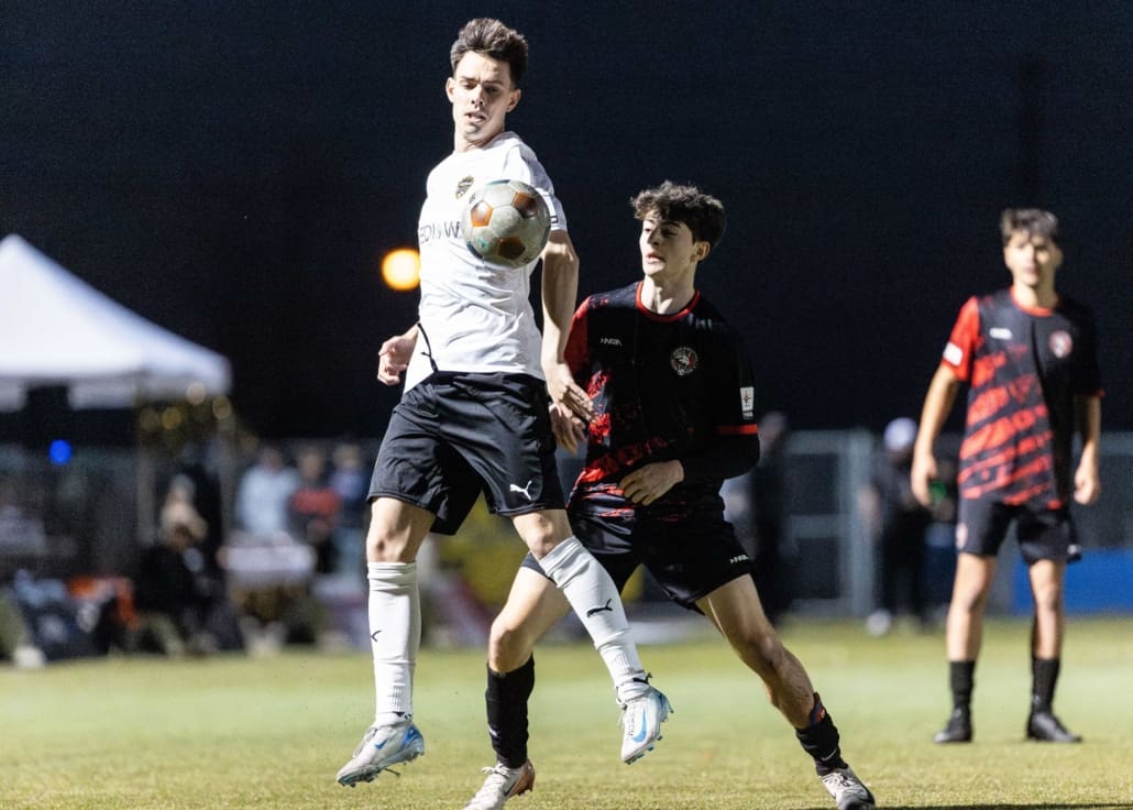 League1 Ontario soccer action between North Mississauga SC and Waterloo United on May 9, 2025 at RIM Park in Waterloo