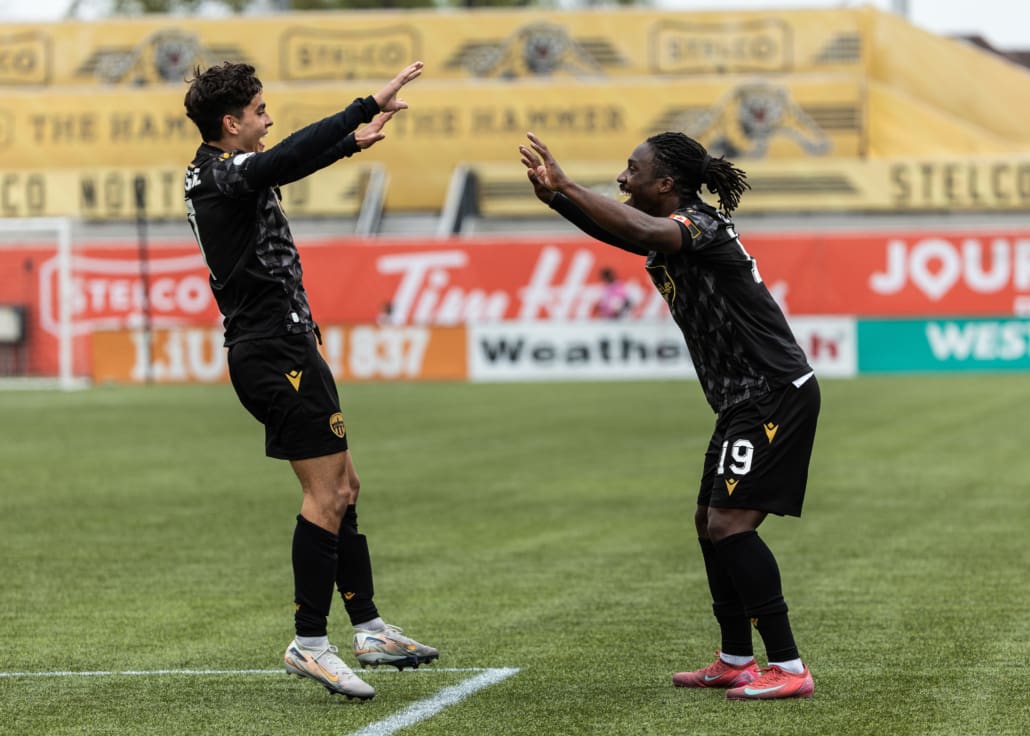 Canadian Premier League soccer action between Atlético Ottawa and Forge FC on May 13, 2025 at Hamilton Stadium in Hamilton