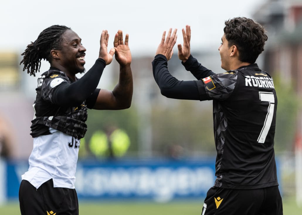 Canadian Premier League soccer action between Atlético Ottawa and Forge FC on May 13, 2025 at Hamilton Stadium in Hamilton