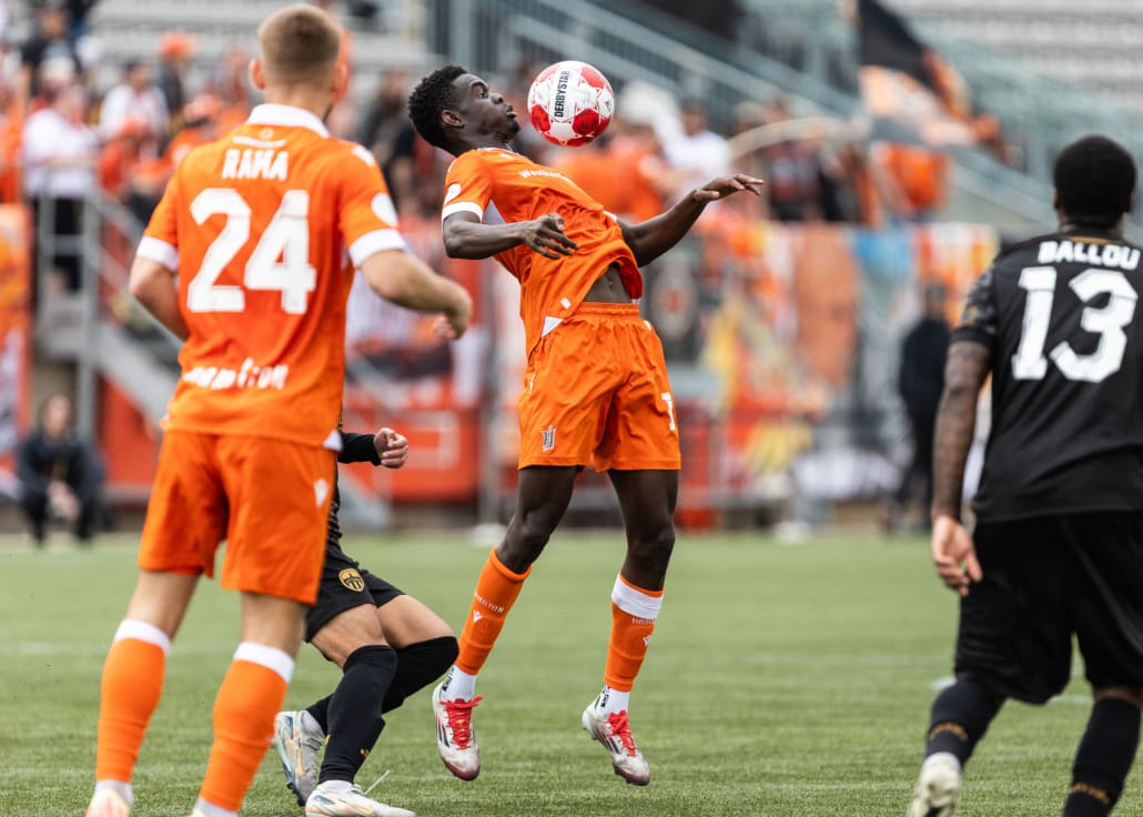 Canadian Premier League soccer action between Atlético Ottawa and Forge FC on May 13, 2025 at Hamilton Stadium in Hamilton