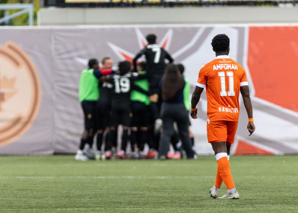 Canadian Premier League soccer action between Atlético Ottawa and Forge FC on May 13, 2025 at Hamilton Stadium in Hamilton