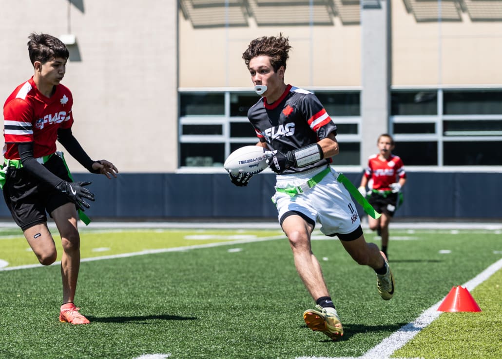 NFL Flag Regionals in flag football action on June 1, 2025 at Notre Dame Secondary School in Vancouver NFL Flag Regionals in flag football action on June 1, 2025 at Notre Dame Secondary School in Vancouver