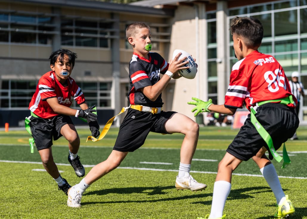 NFL Flag Regionals in flag football action on June 1, 2025 at Notre Dame Secondary School in Vancouver NFL Flag Regionals in flag football action on June 1, 2025 at Notre Dame Secondary School in Vancouver