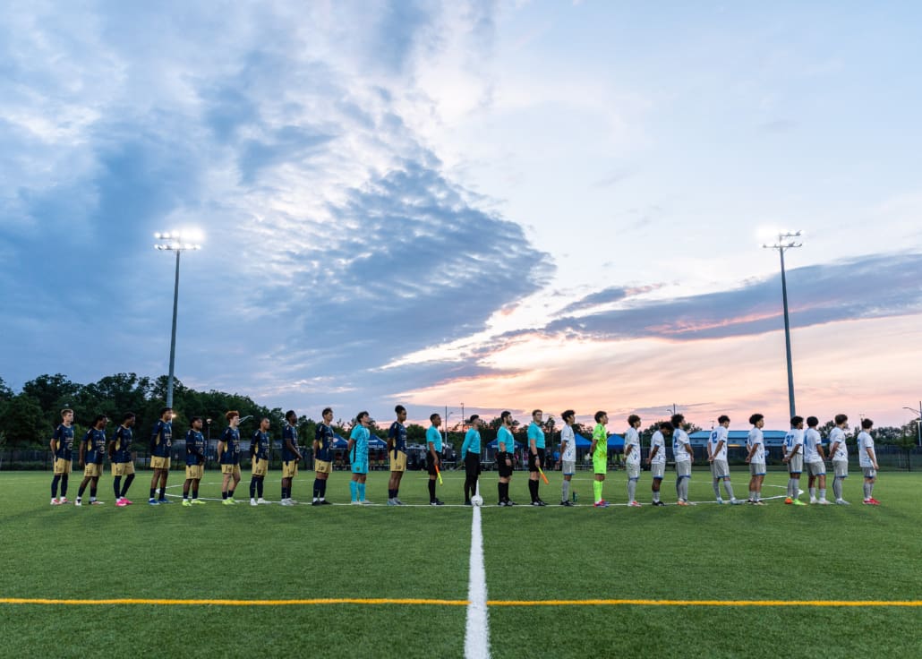 League1 Ontario soccer action between Rush Academy and Oakville SC on June 12, 2025 at Sixteen Mile